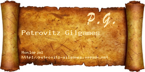 Petrovitz Gilgames névjegykártya